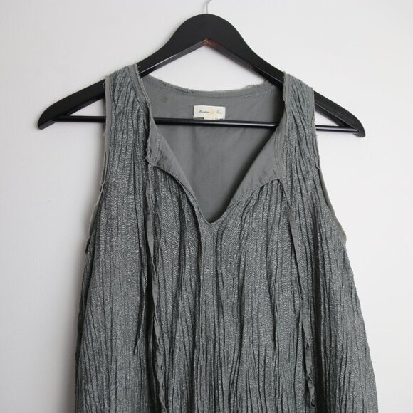 Anthropologie Meadow Rue Pleated Swing Crinkle Knit Lined Tank Top Size XS - Picture 2 of 8